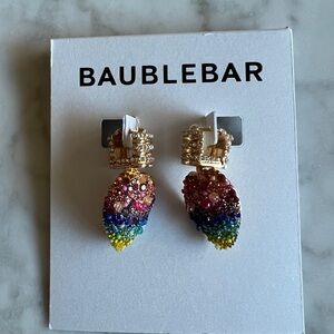 BaubleBar Gold and Rainbow Crystal Earrings